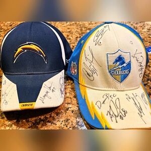NFL Chargers autographed caps. Price includes both